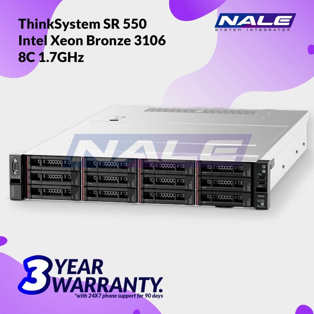 Lenovo ThinkSystem SR550 Intel Xeon Bronze 3106 8C 1.7Ghz (7X04A00SSG) - Gambar 2