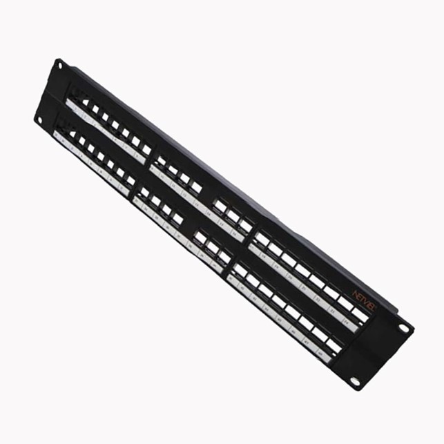 NVL-PP-48-48-06 NETVIEL® UTP DISCRETE patch panel loaded 48 ports CAT6 NAVY BLUE COLOR - Gambar 1